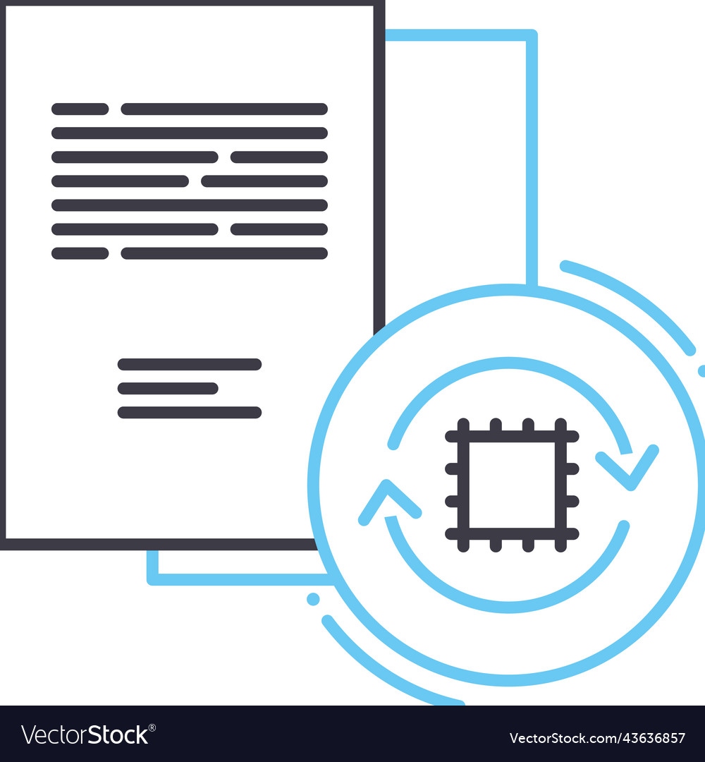 Data processing system line icon outline symbol vector image Data processing system line icon outline symbol