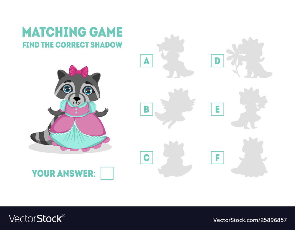 Educational matching game for preschool kids find