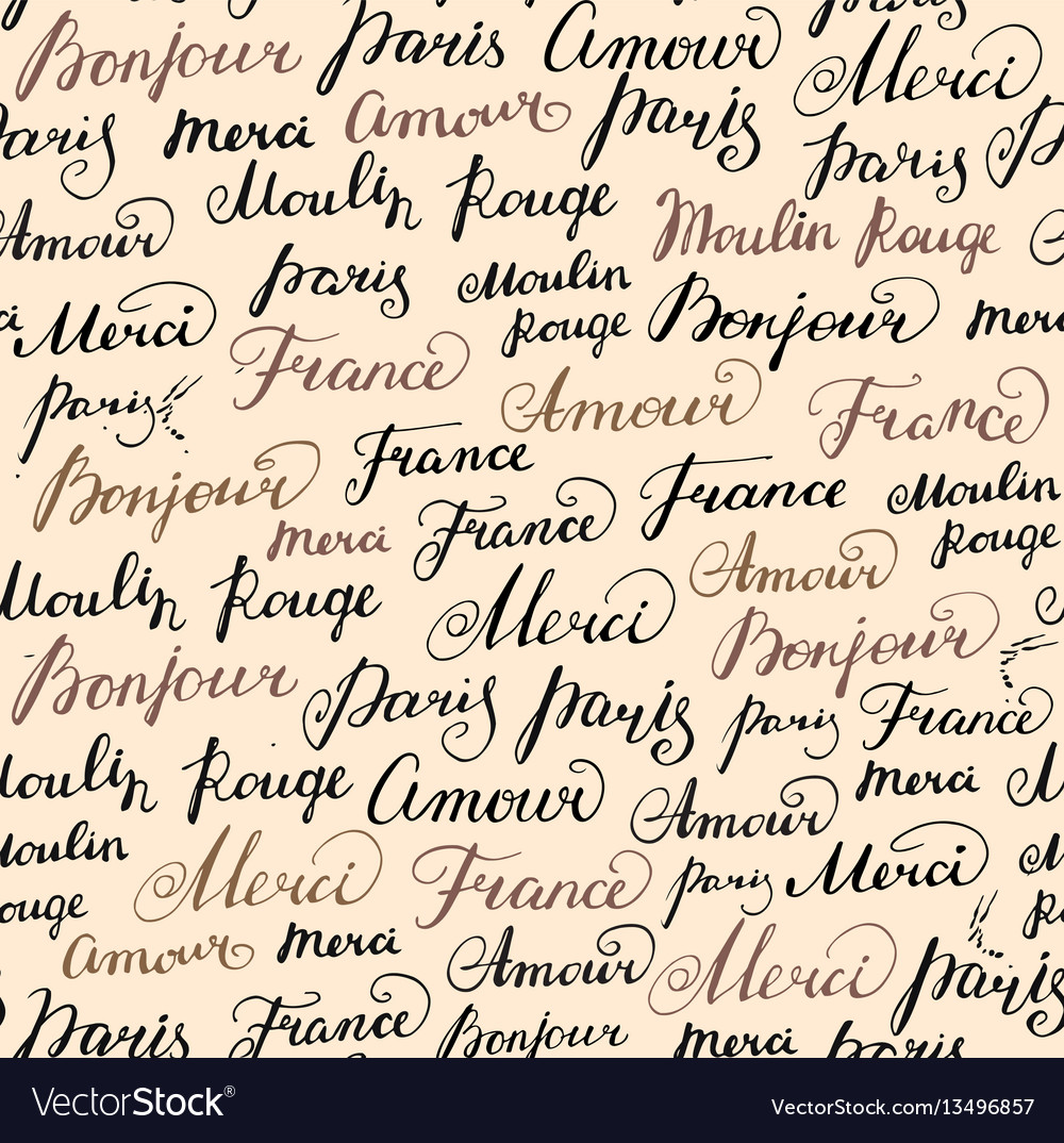 Elegant French Inscription Pattern