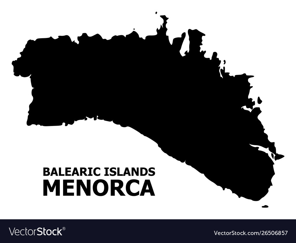 Flat map menorca island with name