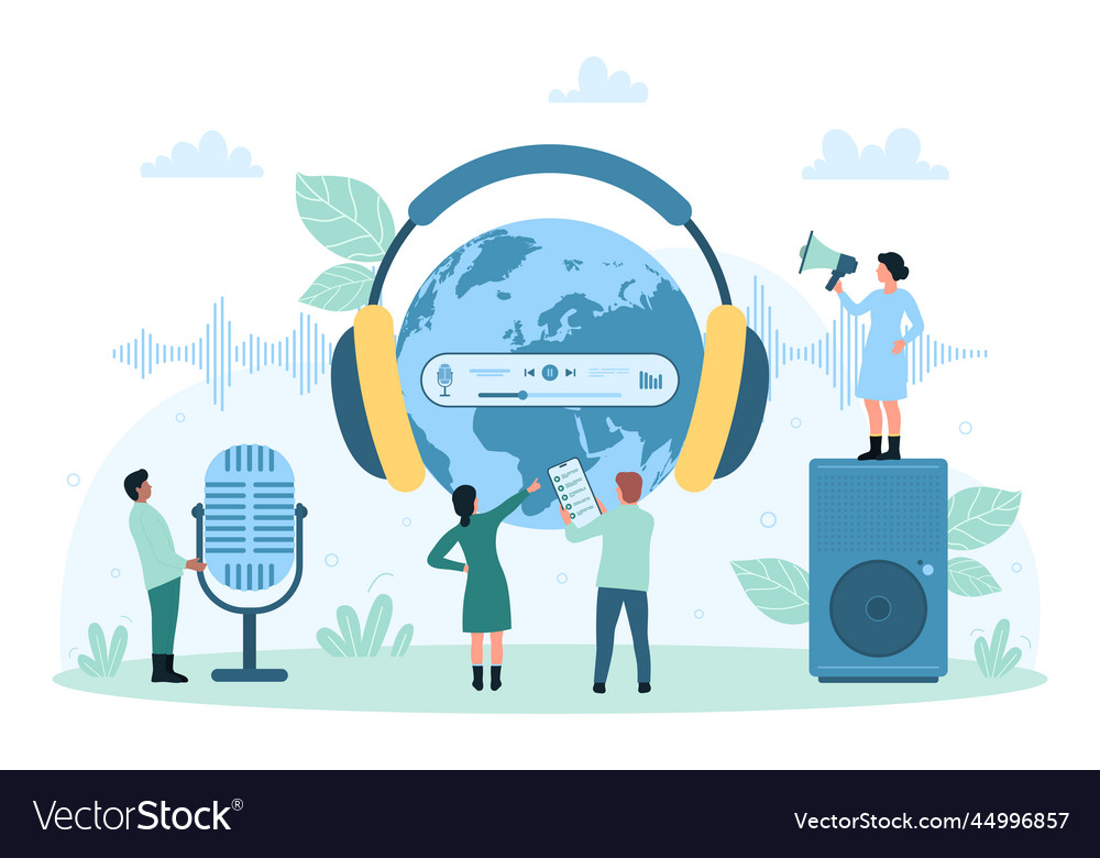 Global telecommunication sound recording tiny vector image Global telecommunication sound recording tiny