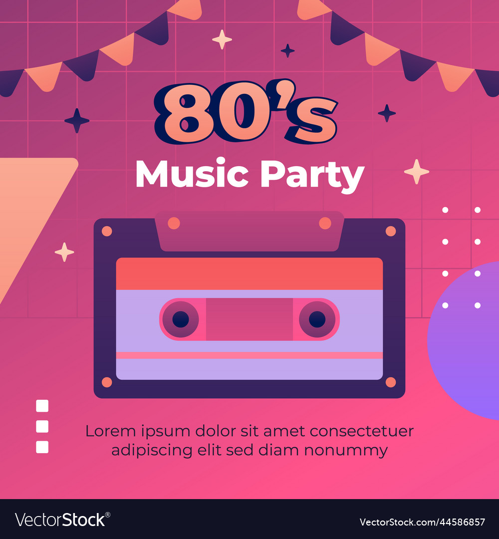 Gradient 80s party posts