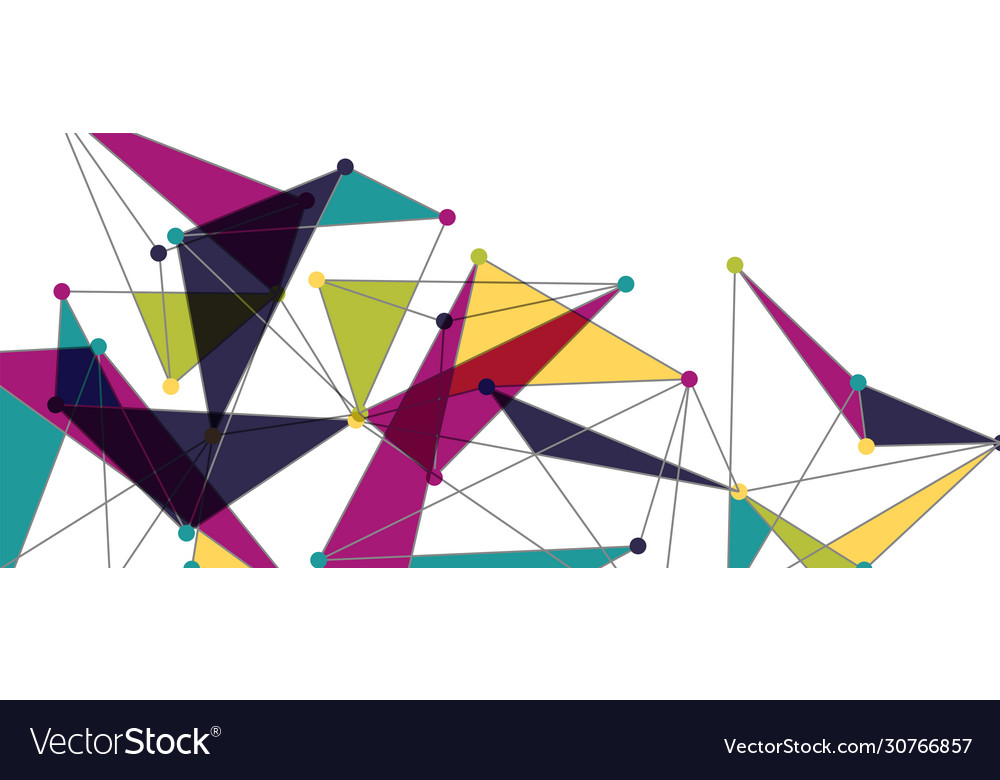 Line points connections triangular technology vector image Line points connections triangular technology