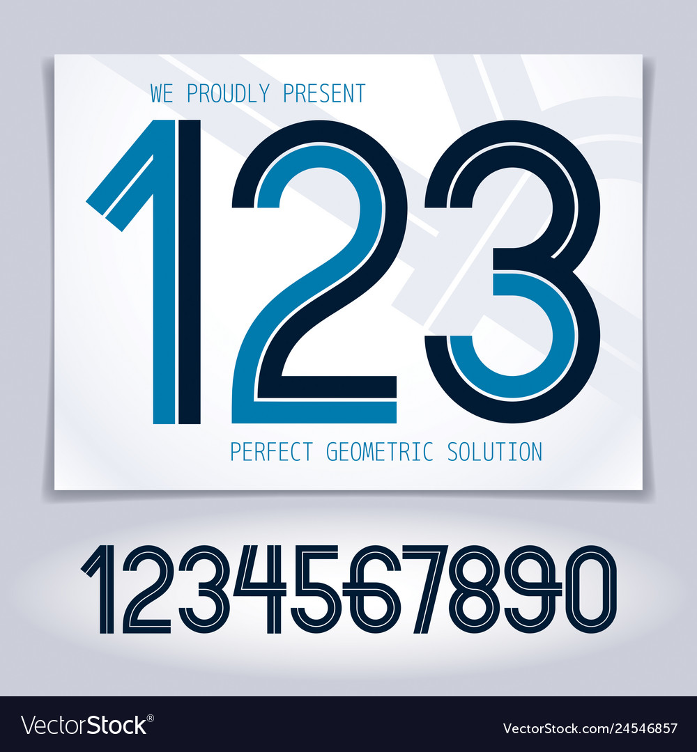 Modern rounded digits trendy numerals made