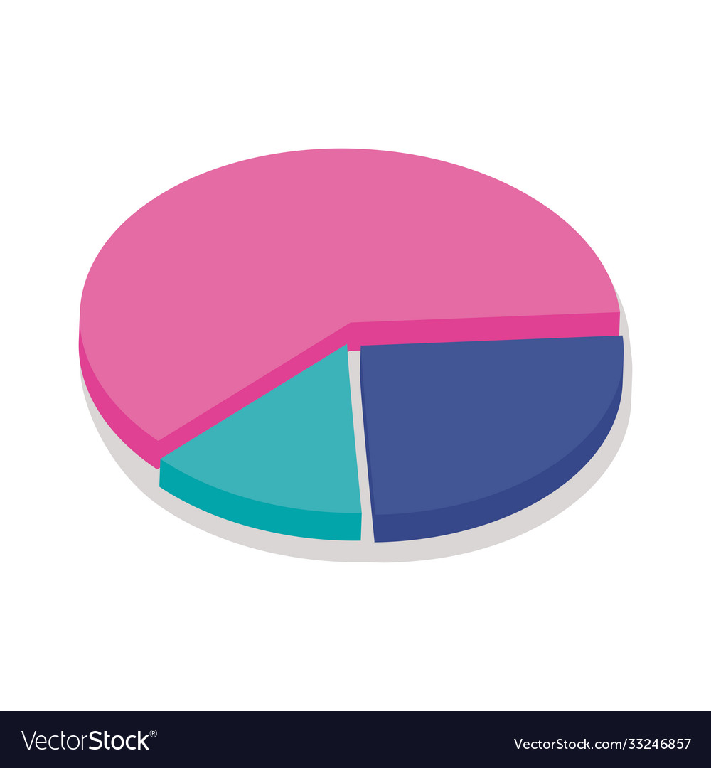 Pie chart isometric line style icon design