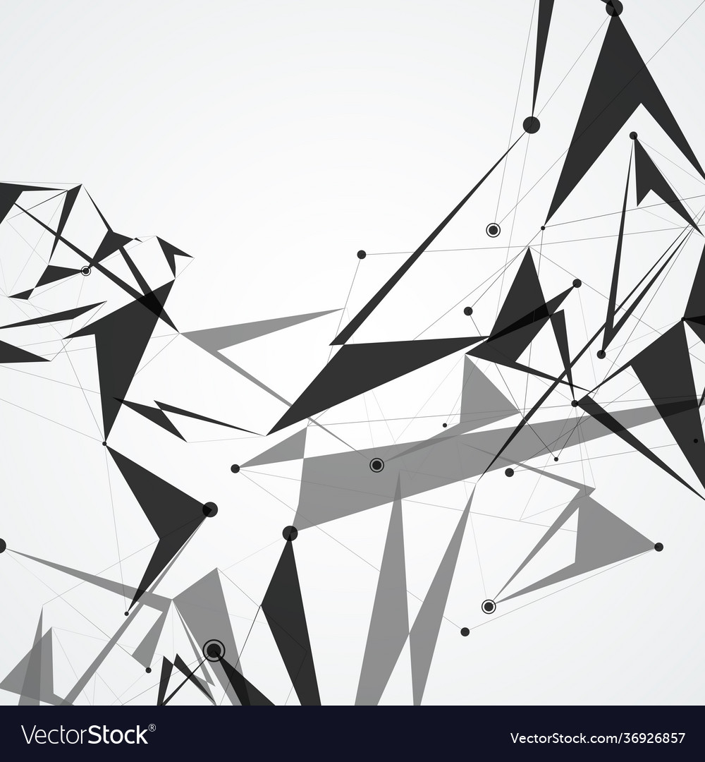 Polygonal connect triangle sphere combination dots vector image Polygonal connect triangle sphere combination dots