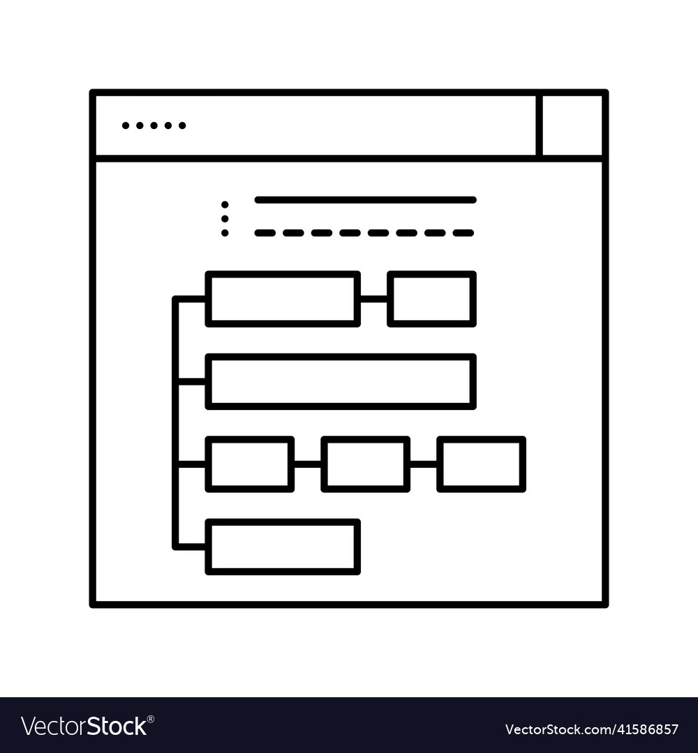 Program hierarchy line icon vector image Program hierarchy line icon