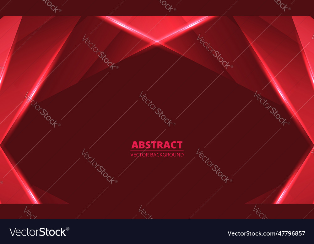 Red abstract background with geometric glowing vector image Red abstract background with geometric glowing