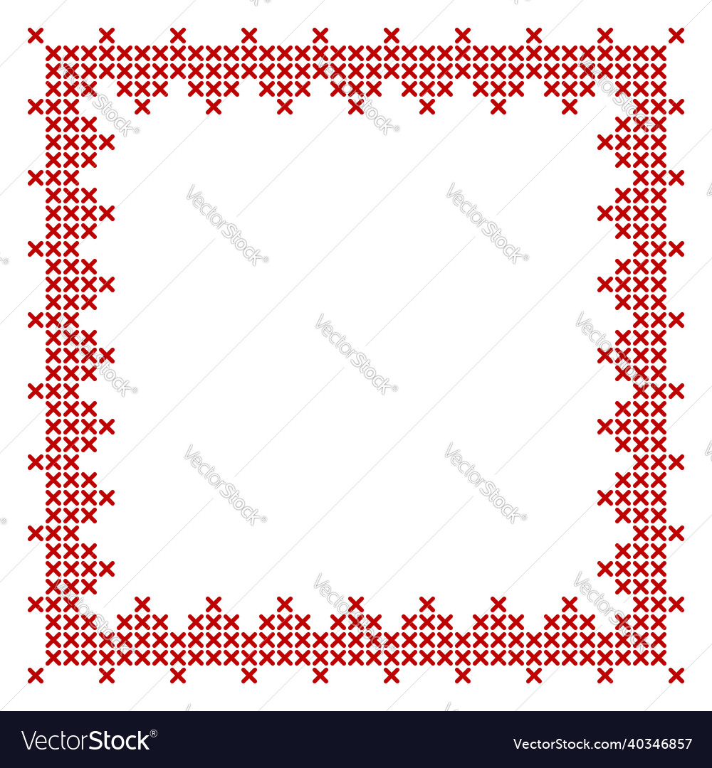 Red Cross Stitch Border Pattern