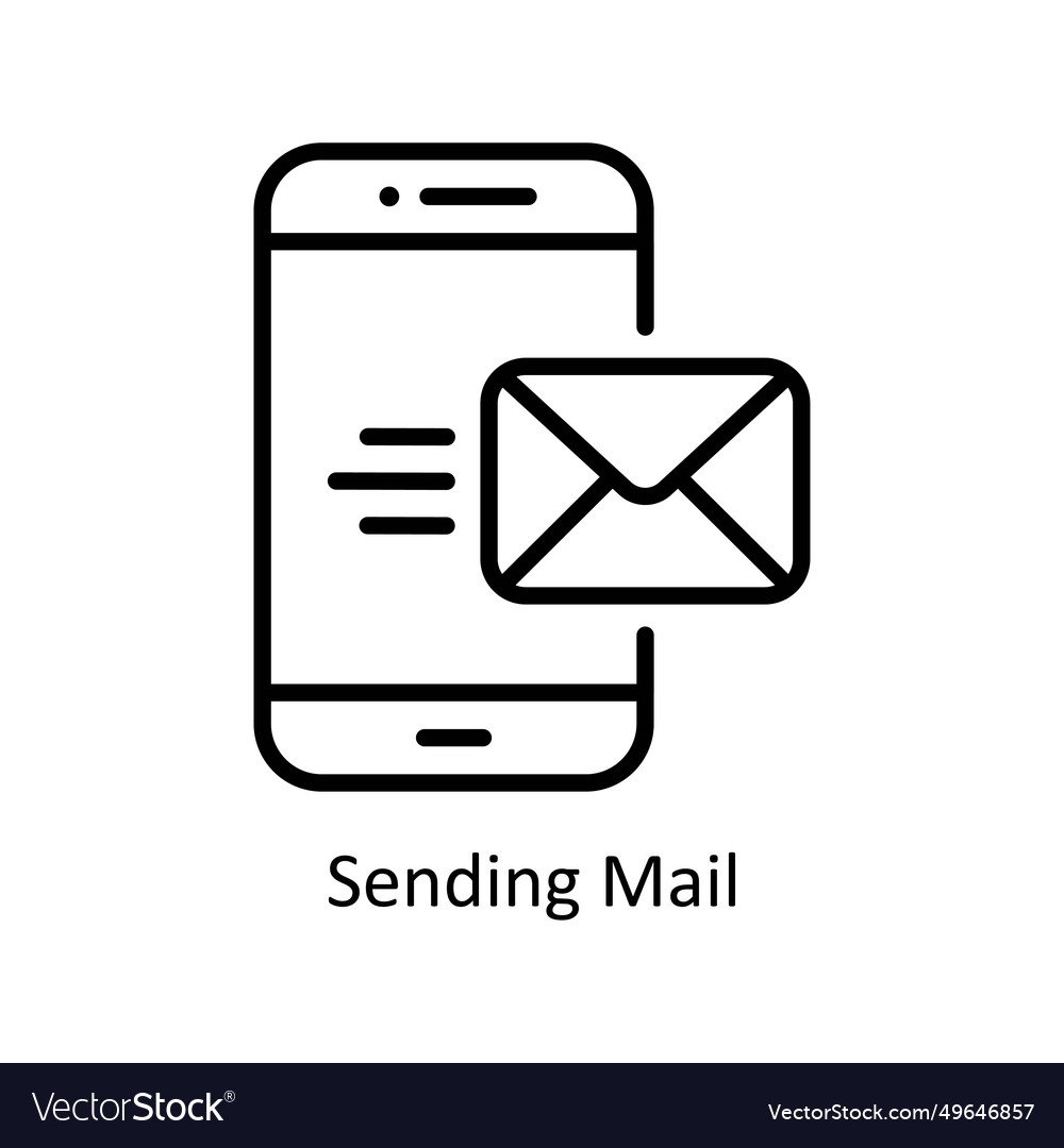 Sending mail outline icon design