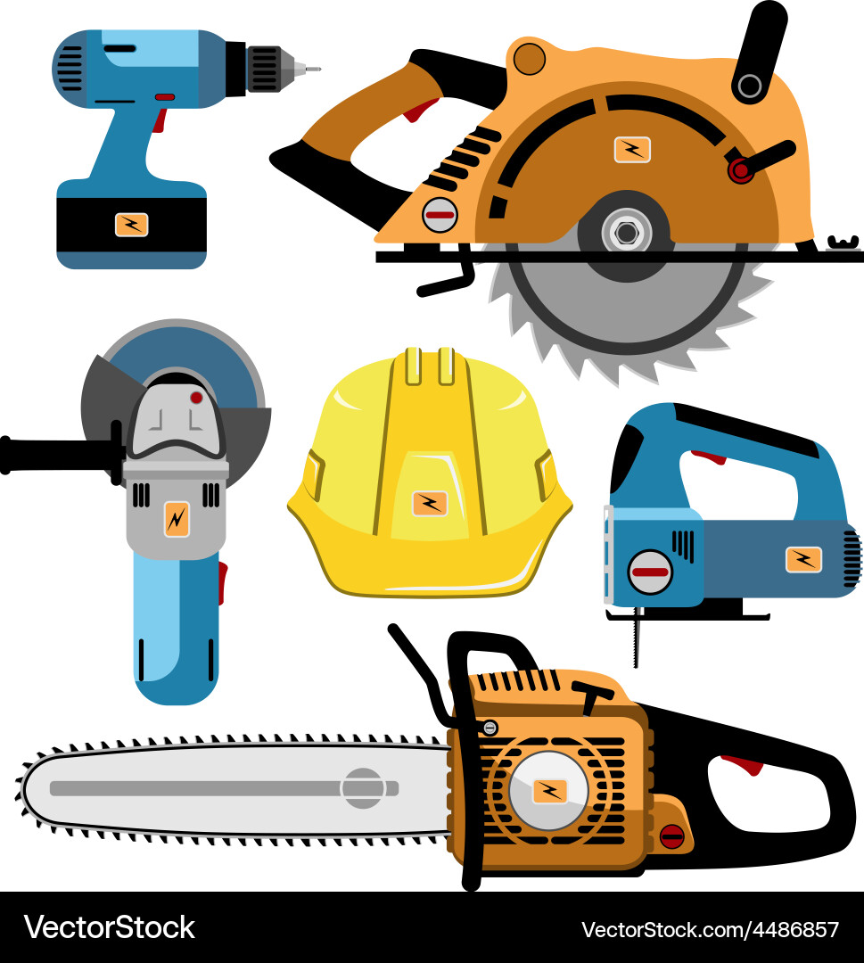 Set of tools final Royalty Free Vector Image - VectorStock