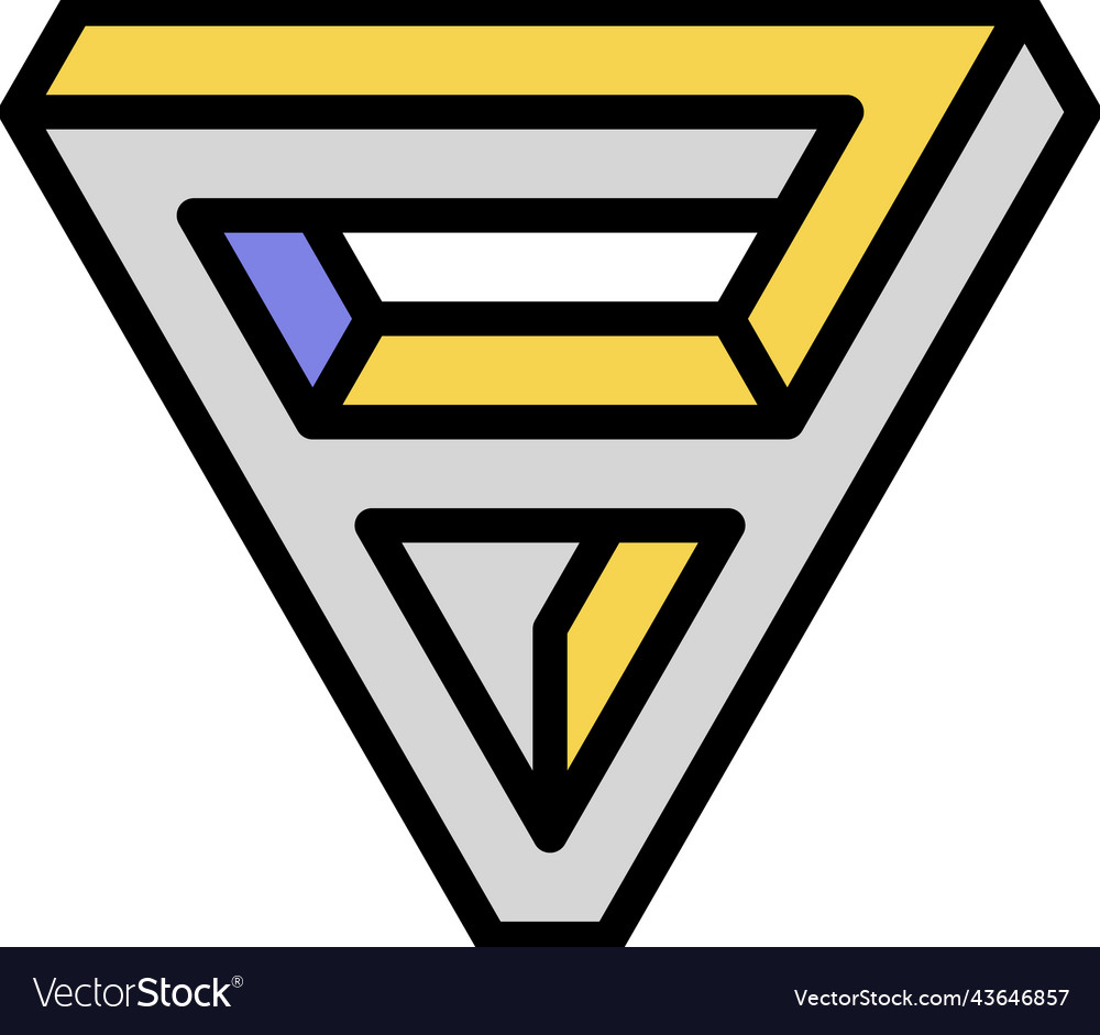Triangle impossible geometric shape color icon