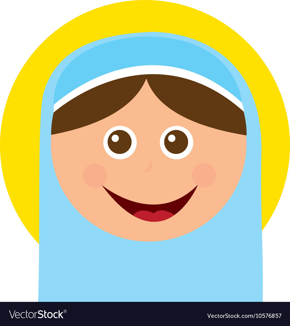 Virgin mary manger character Royalty Free Vector Image