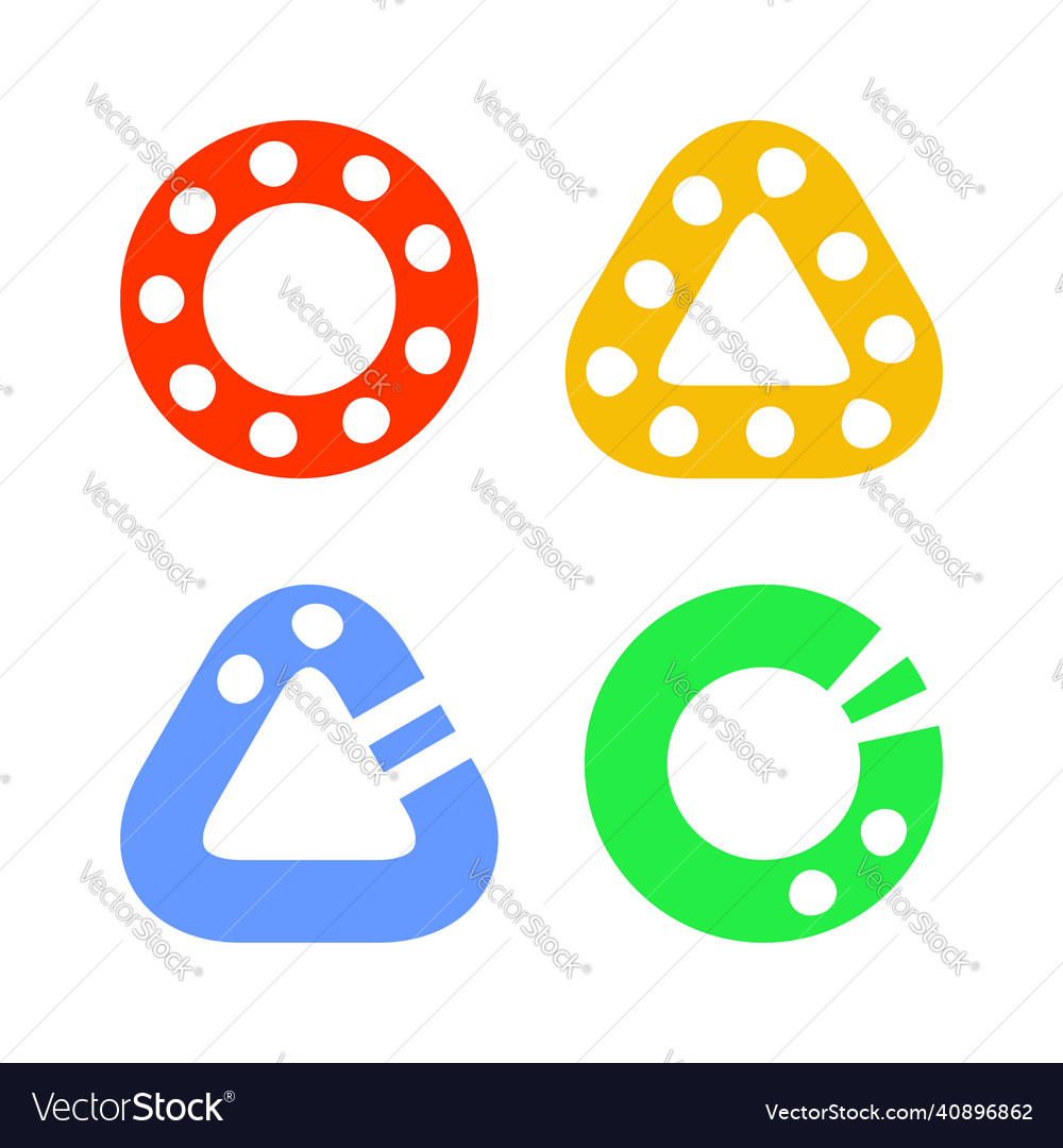 Abstract circle and triangle color elements