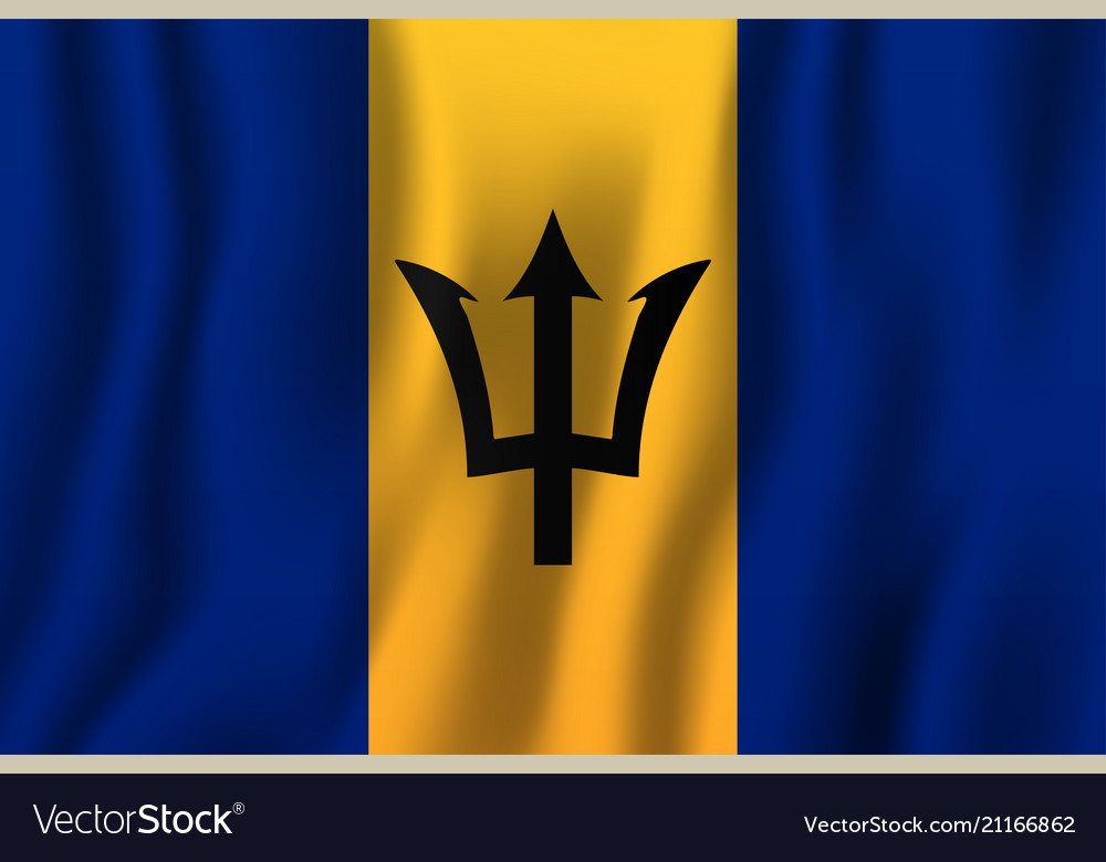 Barbados Realistic Waving Flag National Country Vector Image