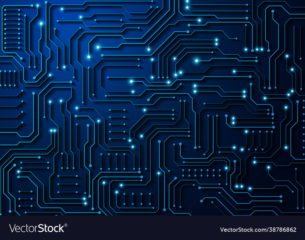 Circuit technology background with hi-tech vector image Circuit technology background with hi-tech