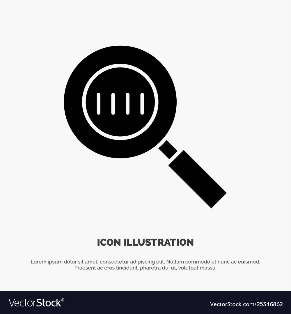 Code search magnifier magnifying solid glyph vector image Code search magnifier magnifying solid glyph