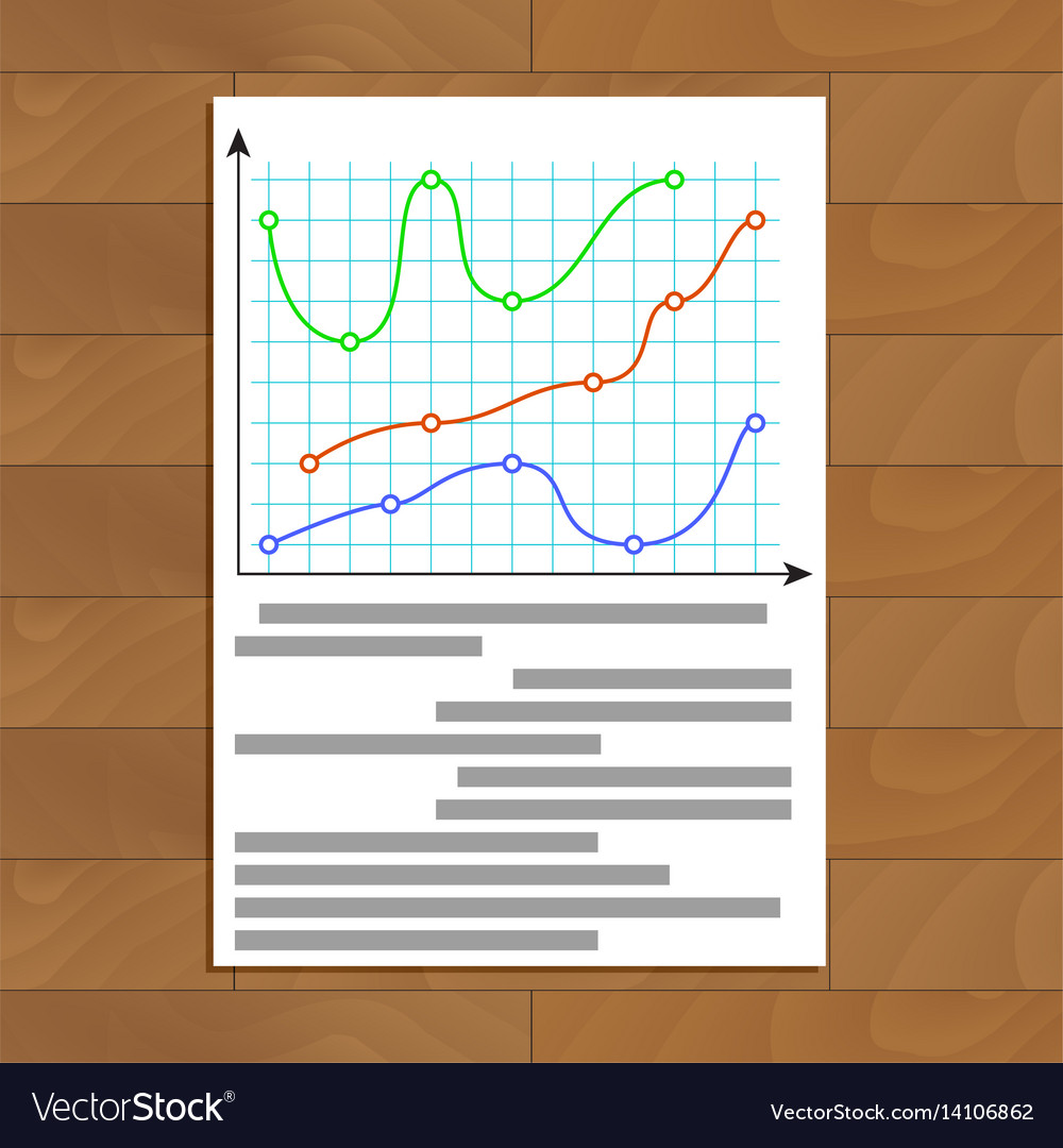 Document with color curve line graphic
