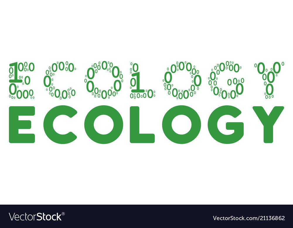 Ecology text mosaic of binary digits