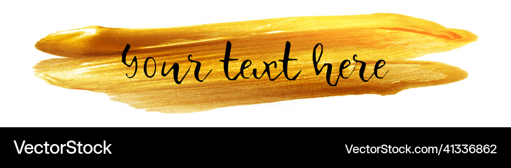 Golden Brush Stroke Royalty Free Vector Image Vectorstock