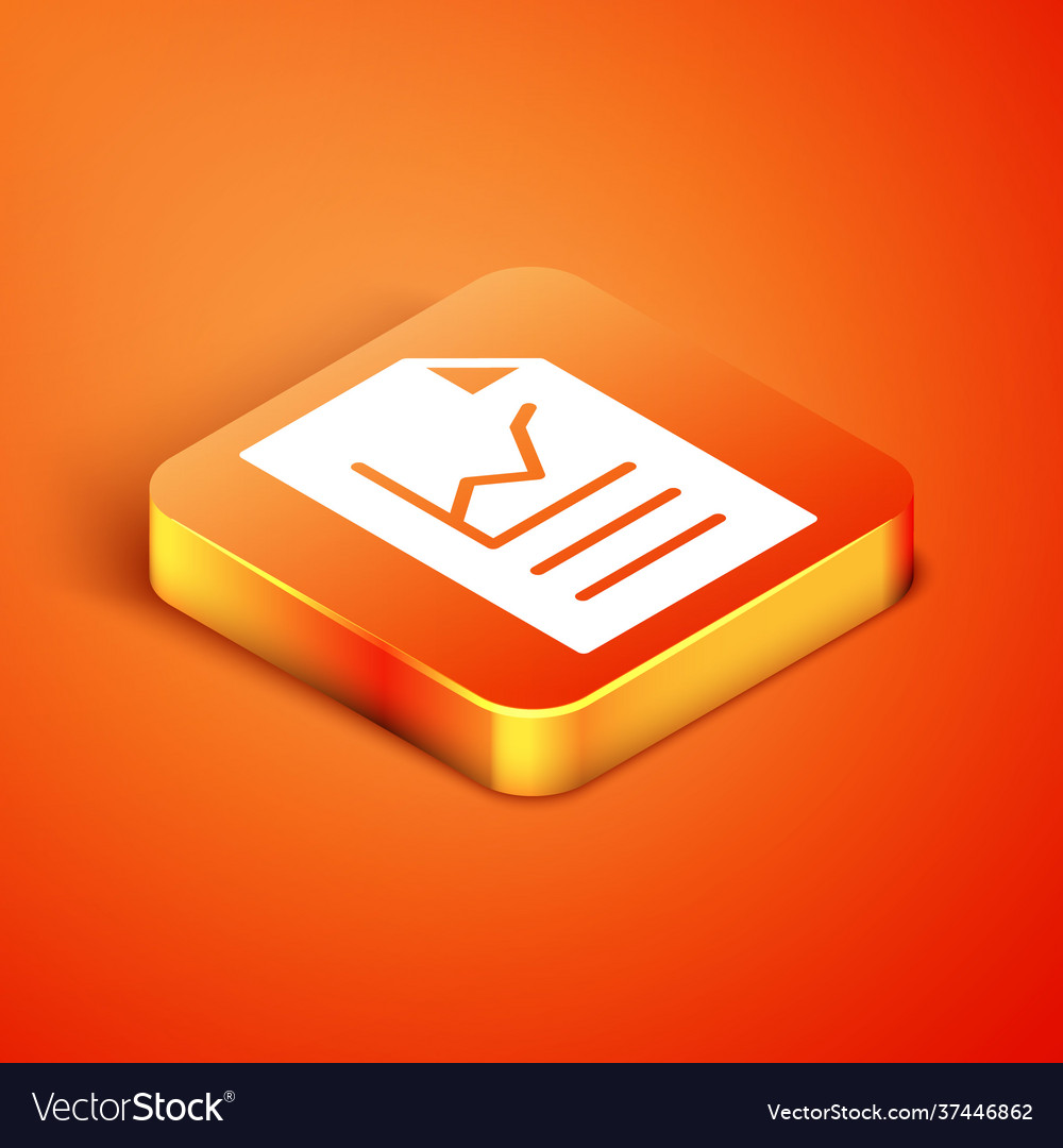 Isometric document with graph chart icon isolated vector image Isometric document with graph chart icon isolated