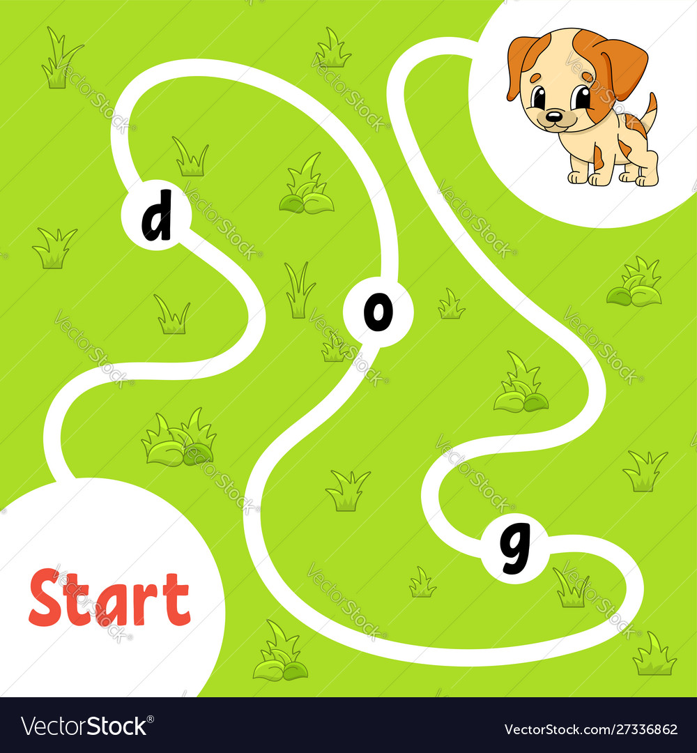 Logic puzzle game learning words for kids find vector image Logic puzzle game learning words for kids find