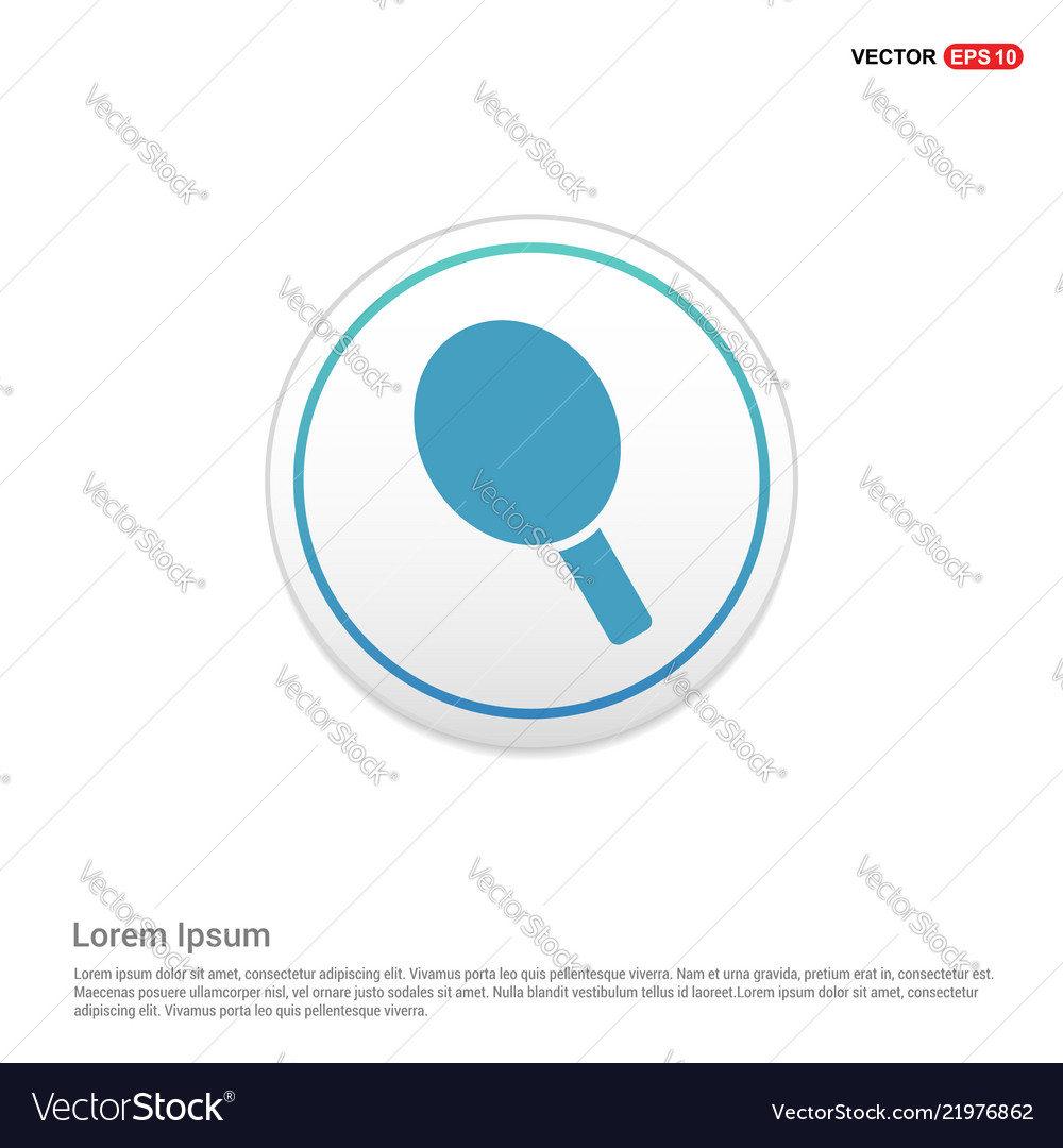 Racket icon - white circle button Vector Image Racket icon - white circle button