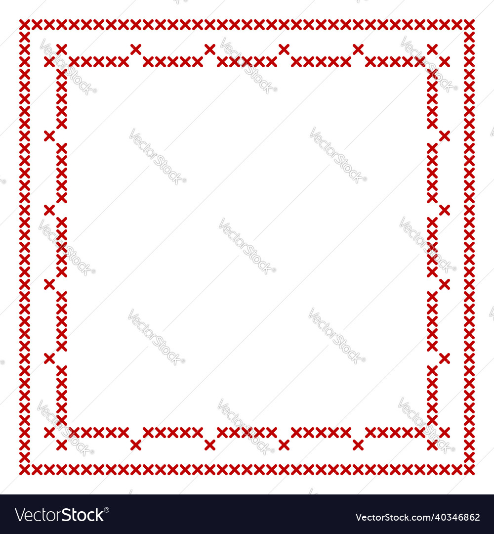 Red Cross Stitch Border Pattern
