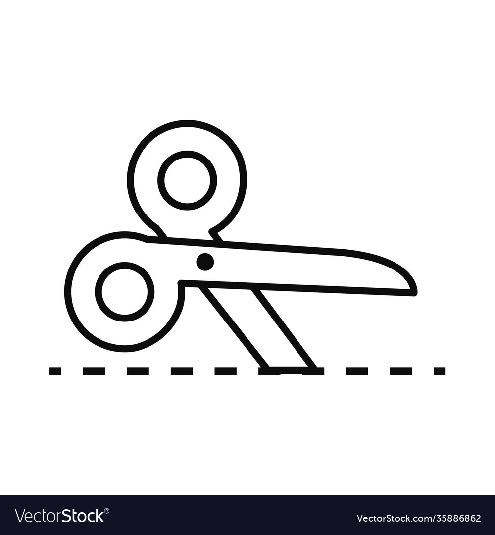 Scissors with dotted line style