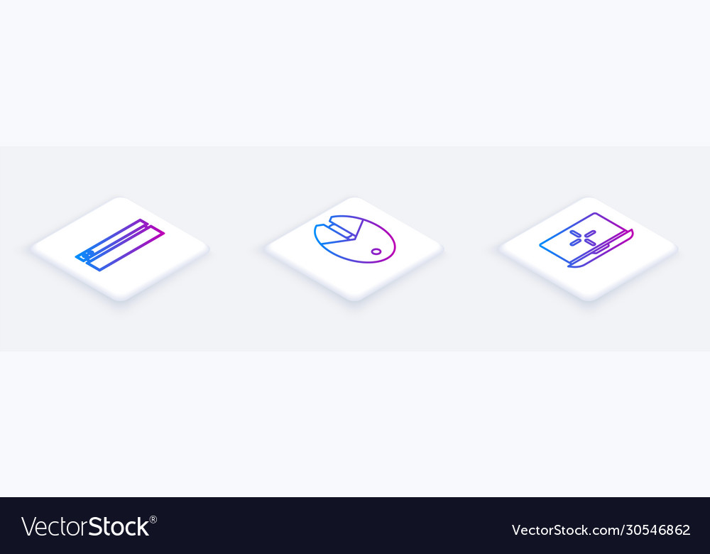 Set isometric line video game console computer vector image Set isometric line video game console computer