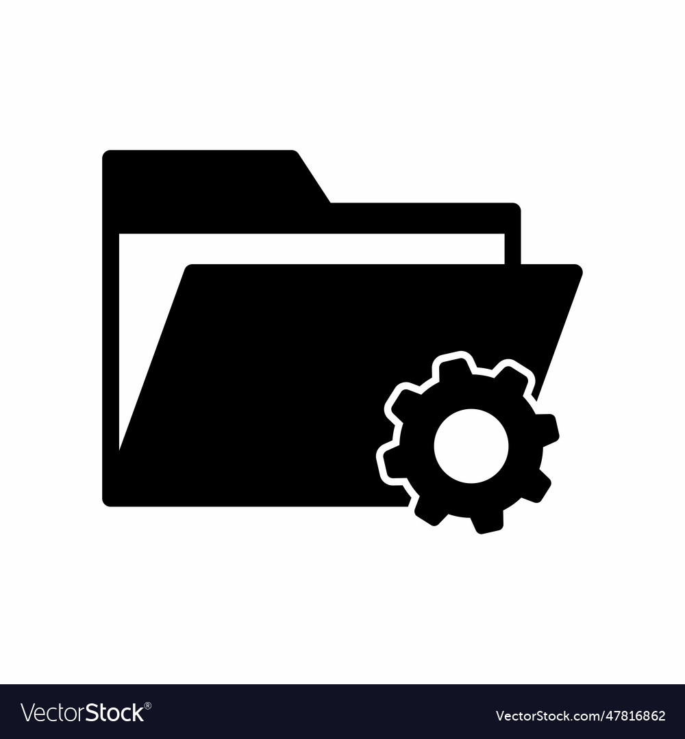 Setting folder flat style icon vector image Setting folder flat style icon