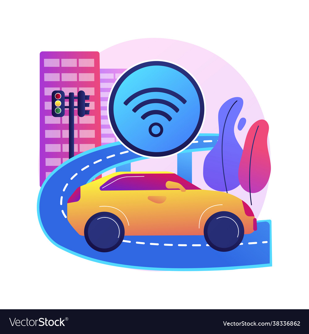Smart roads construction abstract concept vector image Smart roads construction abstract concept