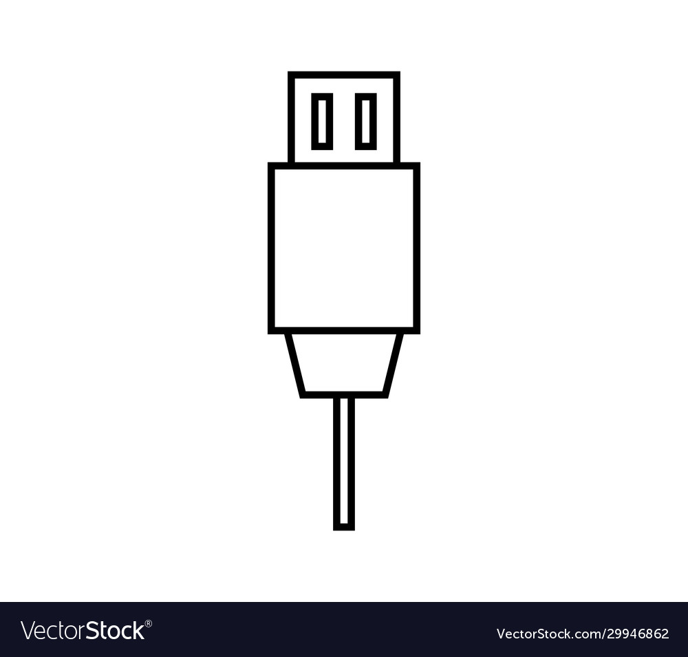 Usb socket icon in on white background