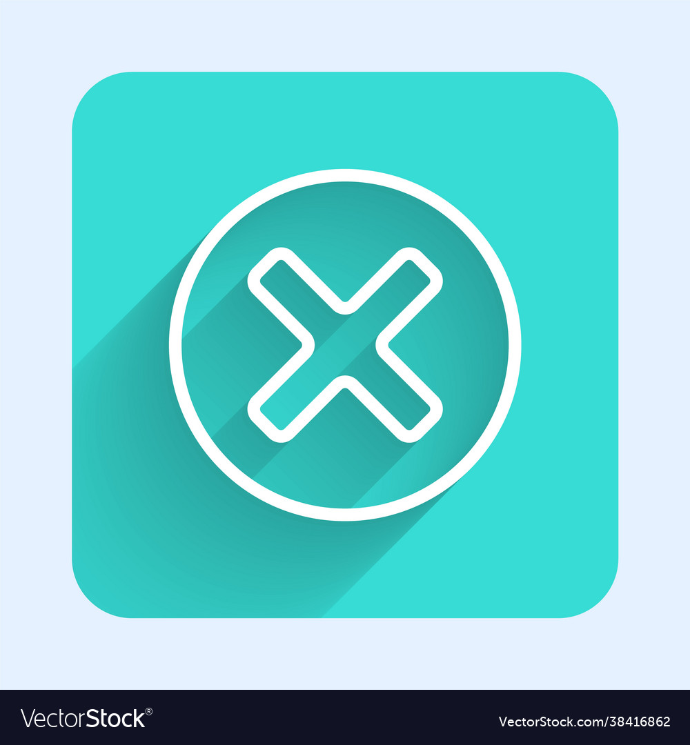 White line x mark cross in circle icon isolated vector image White line x mark cross in circle icon isolated