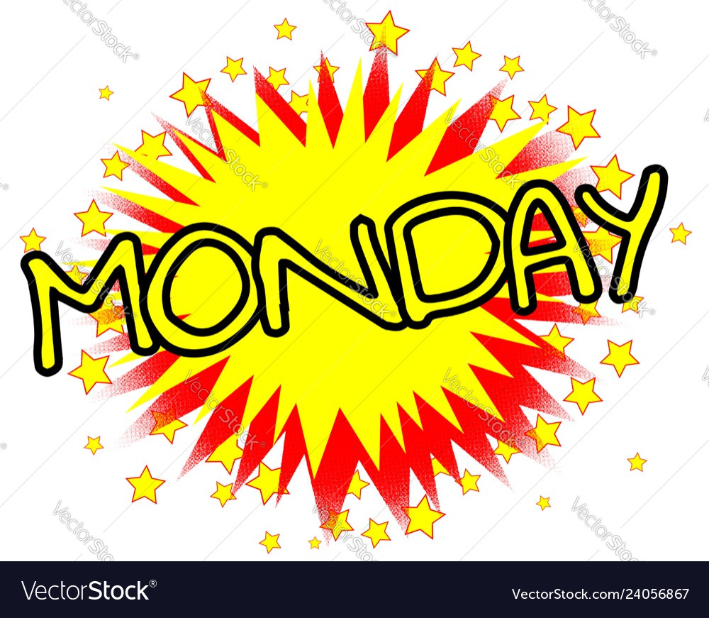 Cartoon yellow monday isolated splash Royalty Free Vector