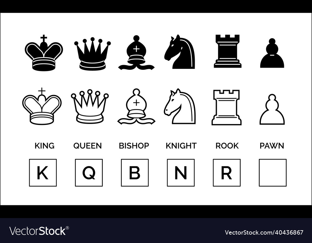 Chess name letters Royalty Free Vector Image - VectorStock