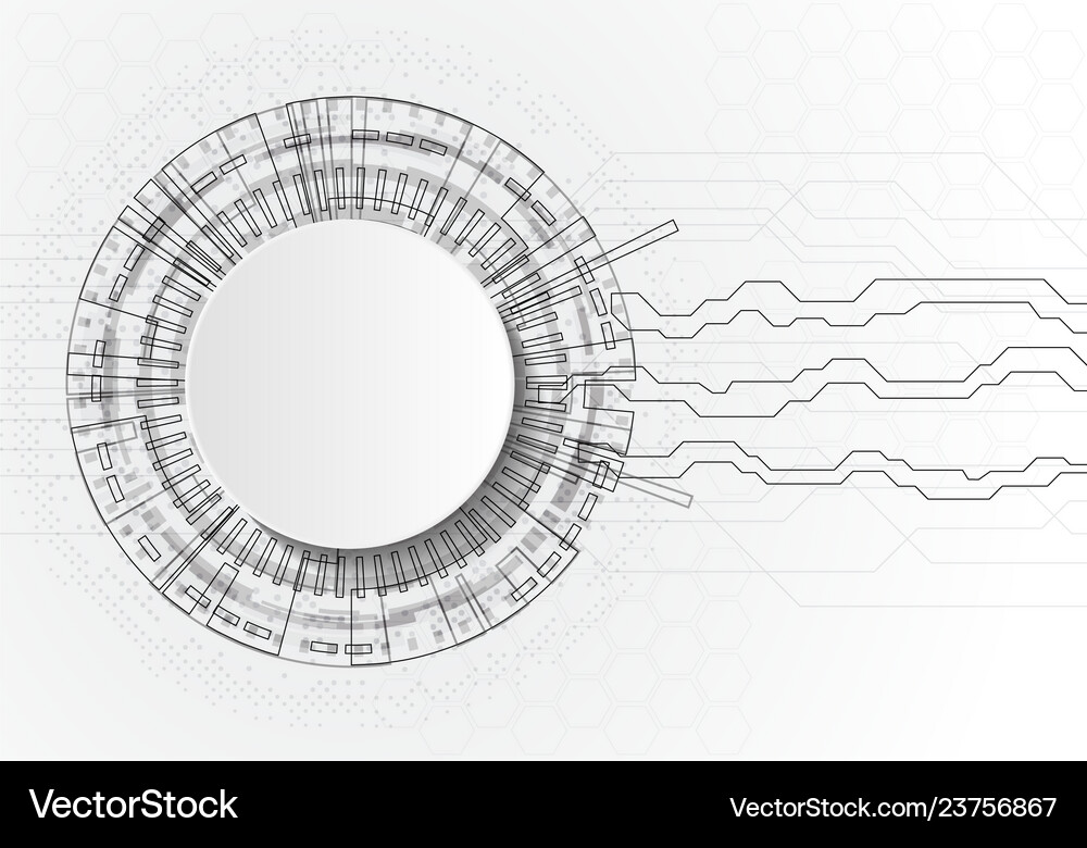 Circle white abstract technology background Vector Image