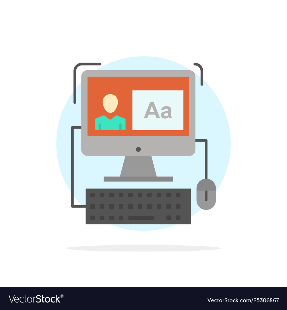 Computer screen software editing abstract circle vector image Computer screen software editing abstract circle