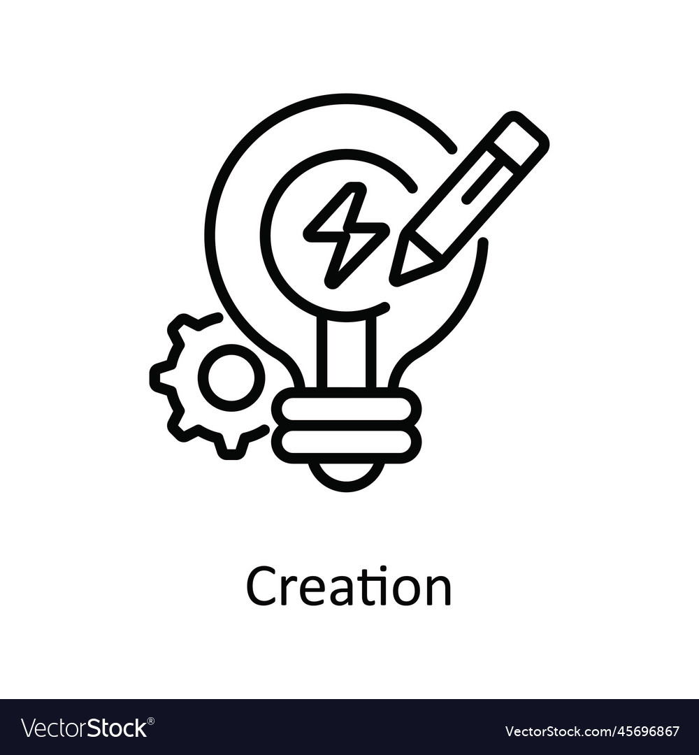 Creation outline icon design Royalty Free Vector Image