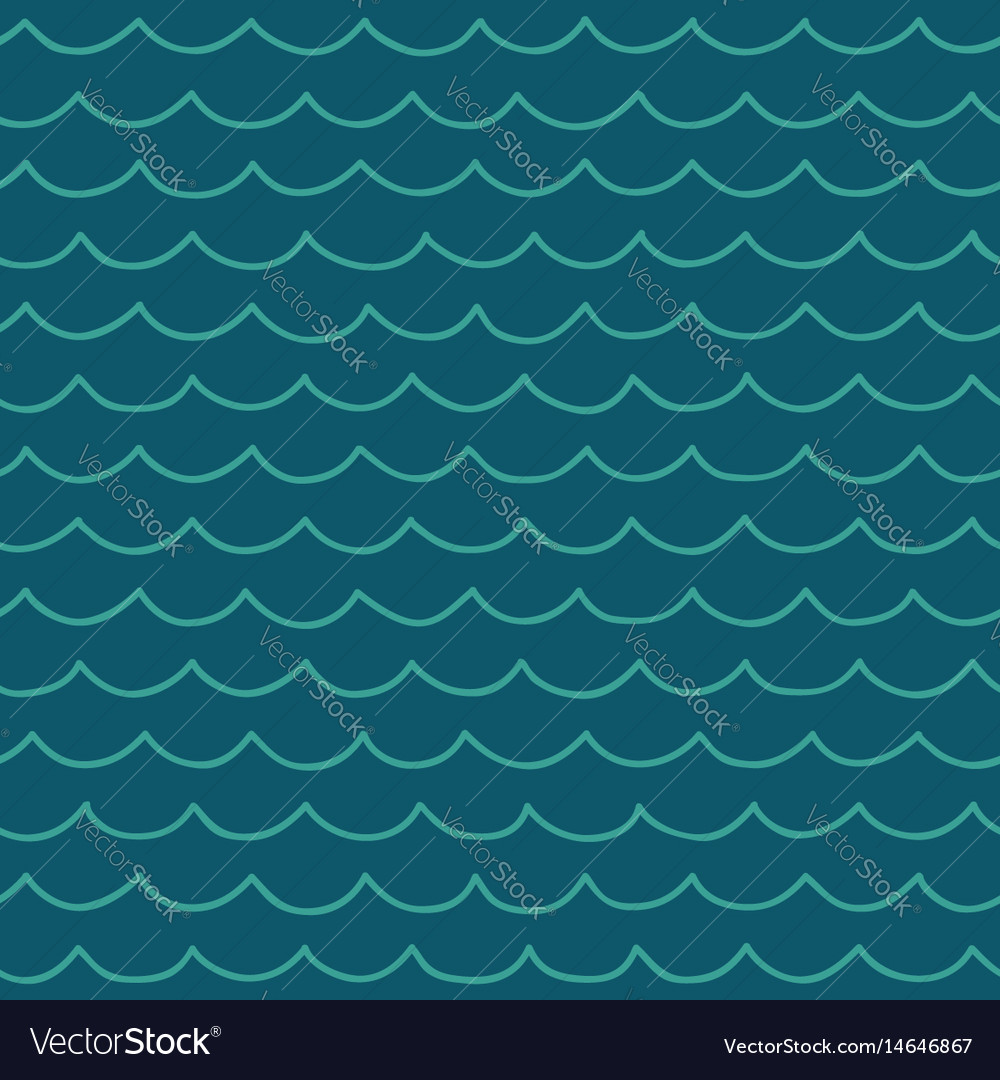 Cute Cartoon Sea Waves Pattern