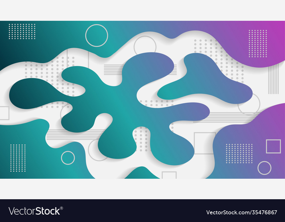 Dynamic colored shapes and waves gradient vector image Dynamic colored shapes and waves gradient