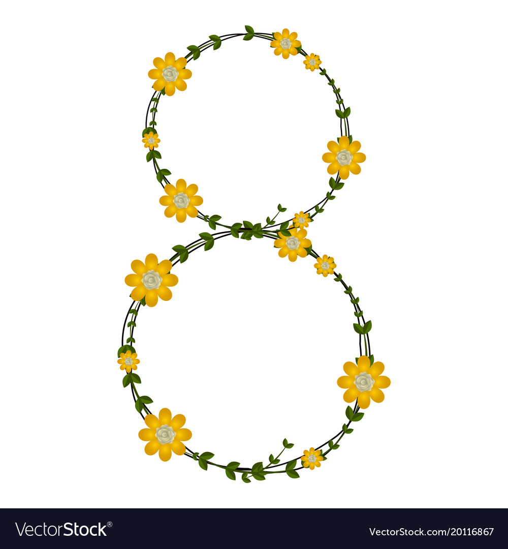 Eight shaped floral ornament label