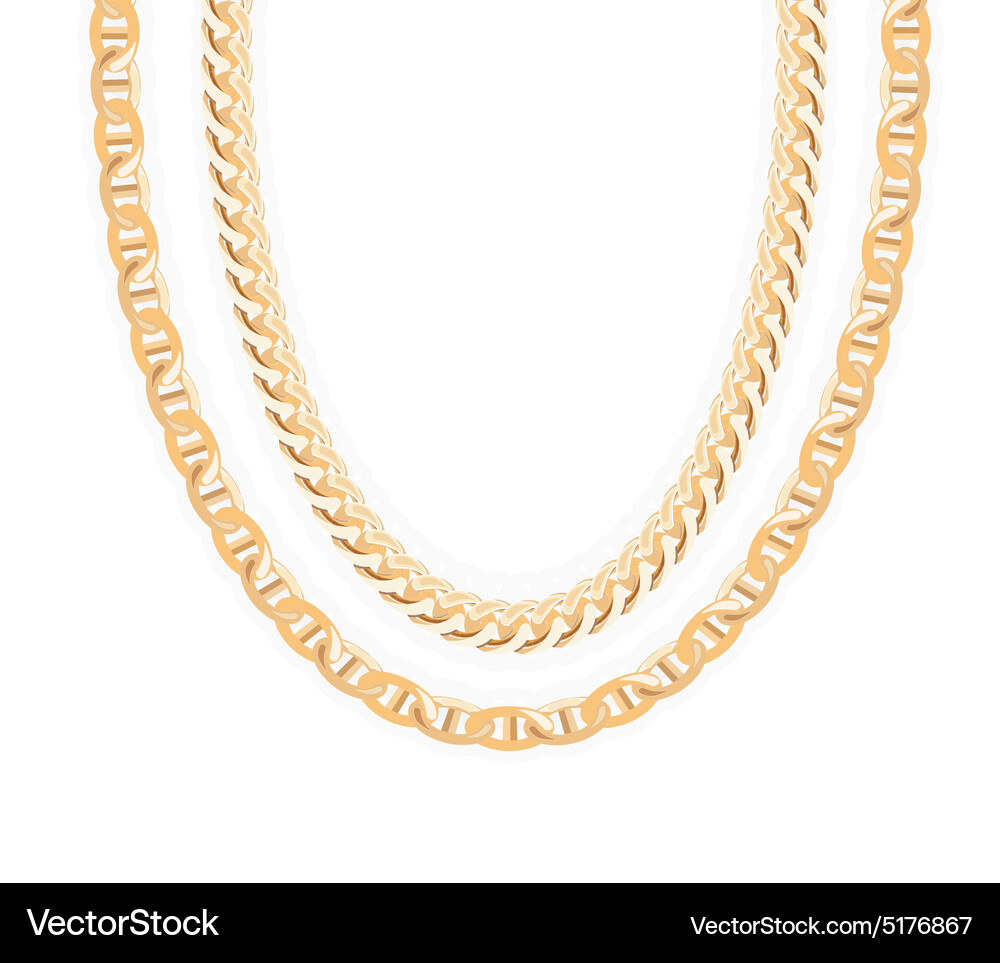 Gold Chain Jewelry Collection Royalty Free Vector Image