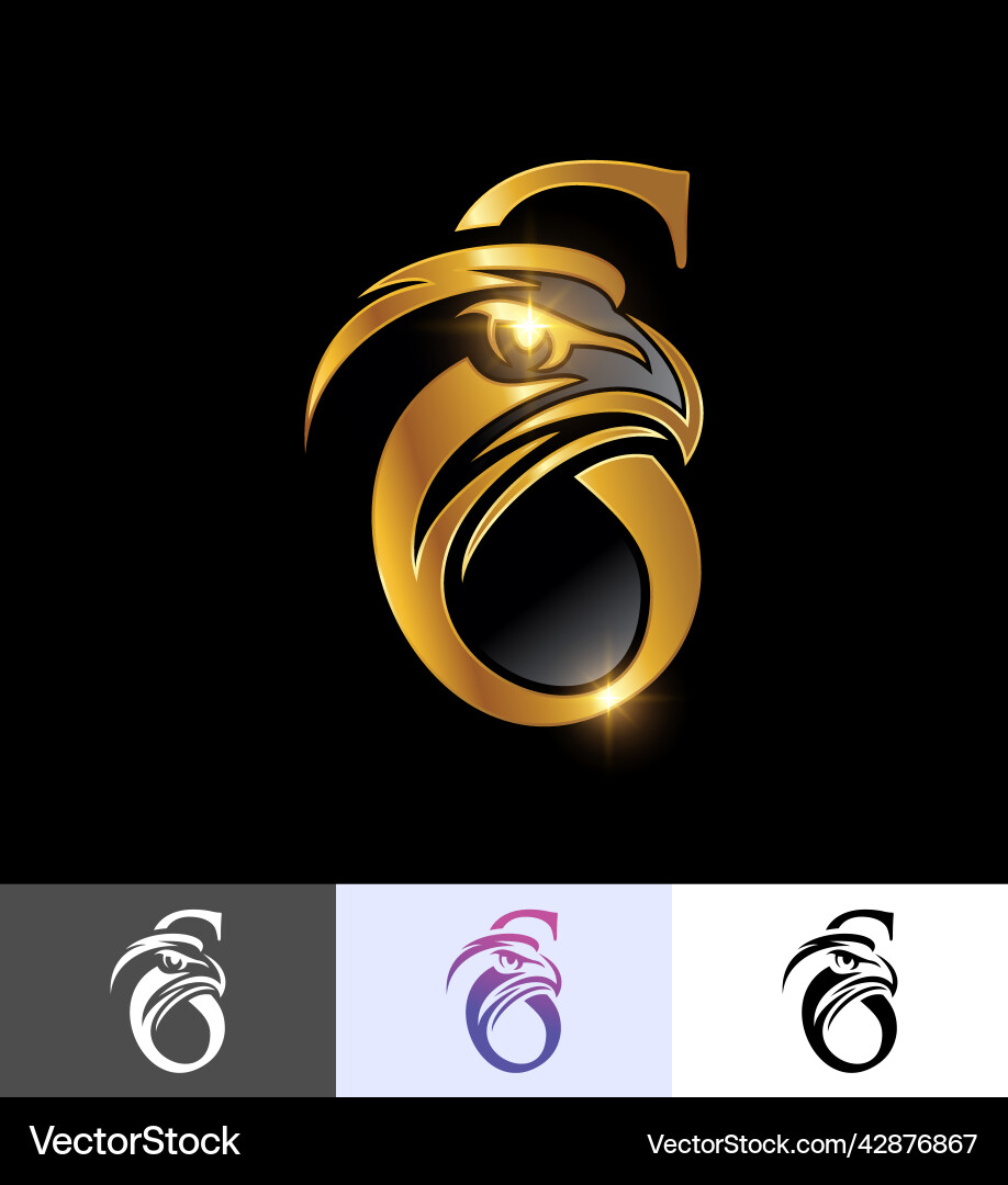 Golden eagle monogram initial letter s Royalty Free Vector