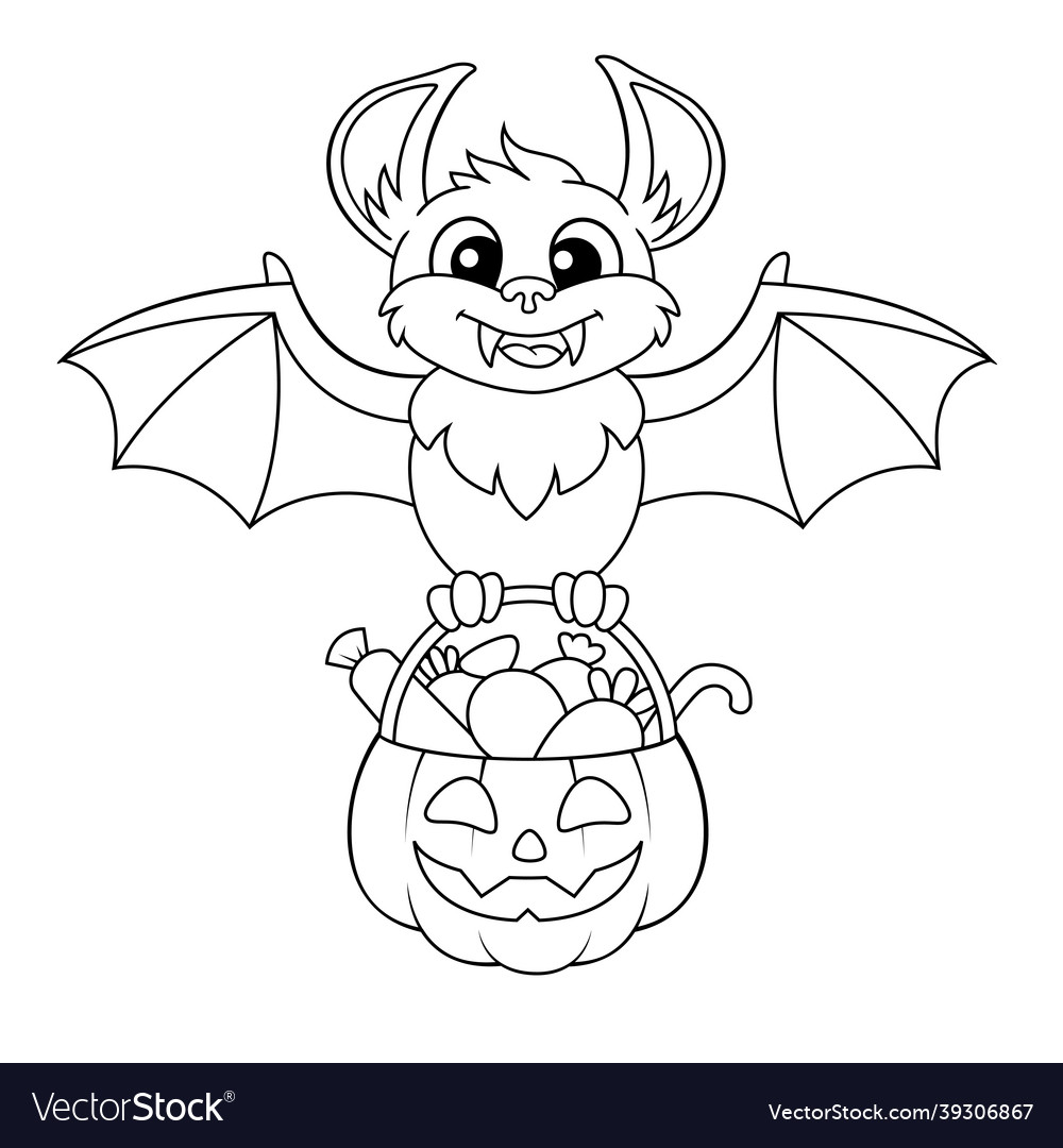 Halloween holding pumpkin with candies