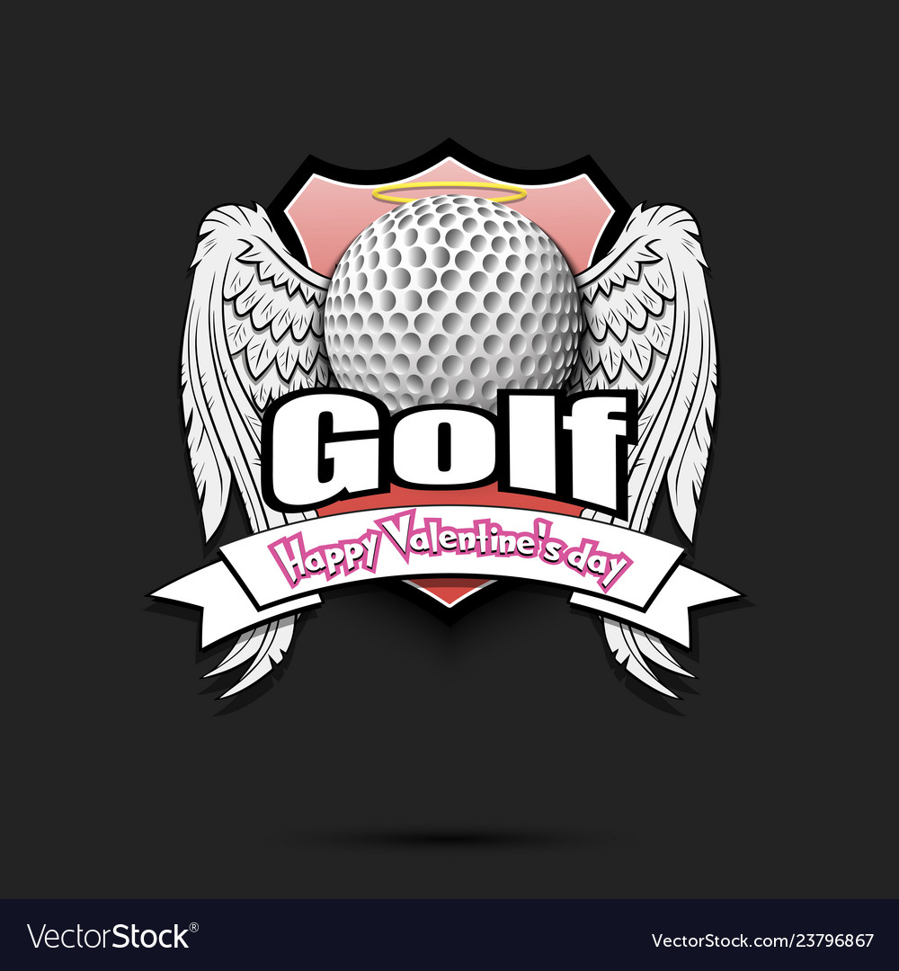 Happy valentine day and golf