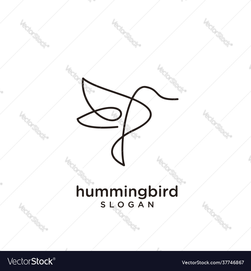 Hummingbird line abstract simple modern logo icon