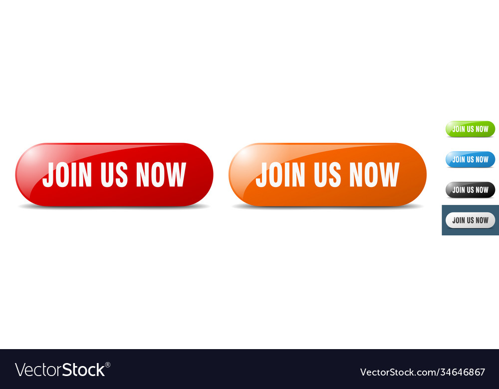 Join us now button key sign push set