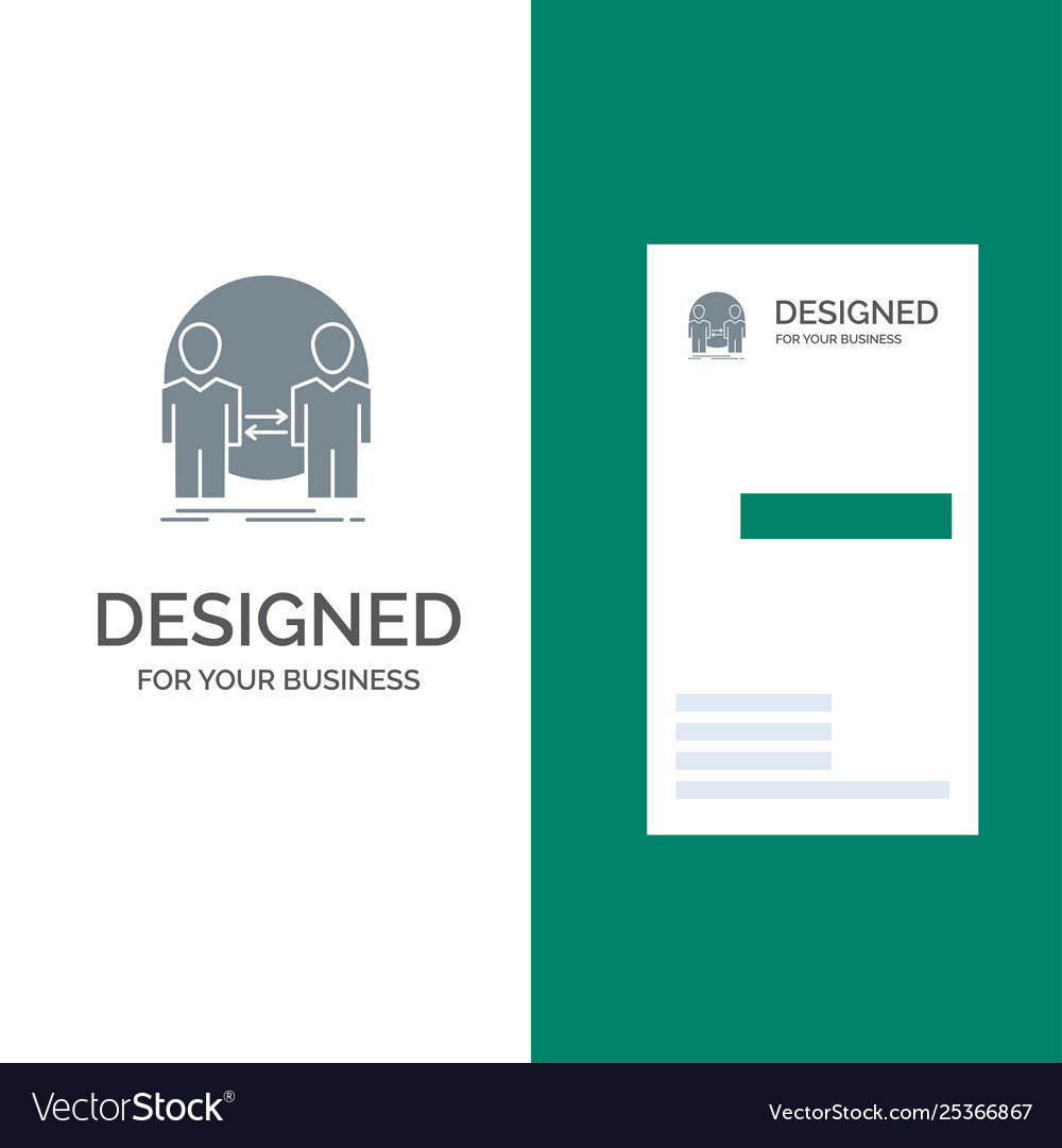 Man clone user identity duplicate grey logo Vector Image Man clone user identity duplicate grey logo