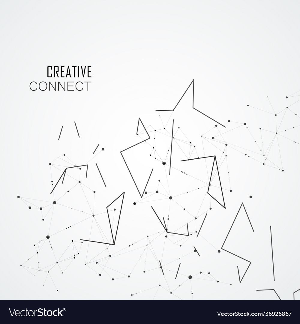 Modern design with connected dots and lines vector image Modern design with connected dots and lines